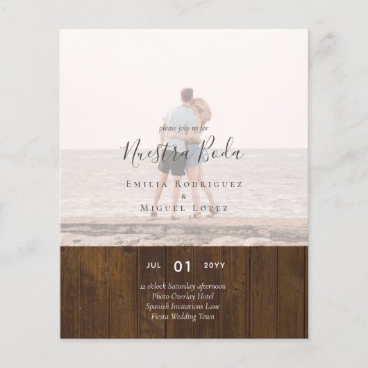 Invitación de Boda con Superposición de Fotos Flyer (Voorkant)