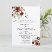 invitación de boda con terracota kaart (Staand voorkant)