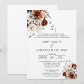 invitación de boda con terracota kaart (Voorkant / Achterkant)