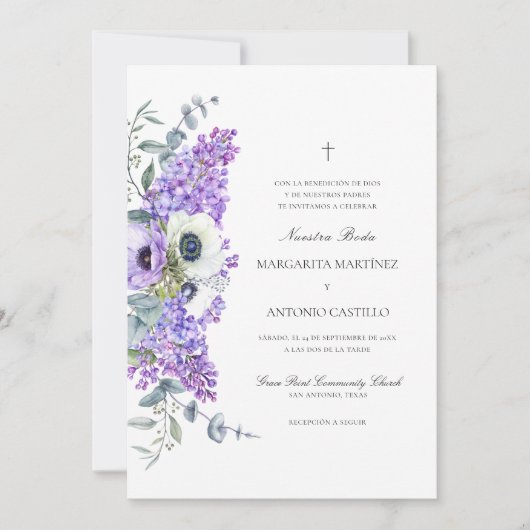 Invitacion de Boda Cristiana All-in-One Weddenscha Kaart (Voorkant)