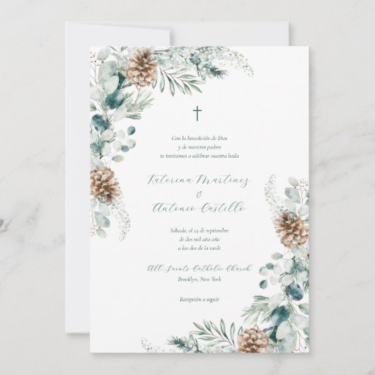 Invitacion de Boda Cristiana Spaanse bruiloft Kaart (Voorkant)