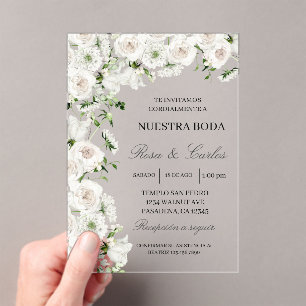 Invitacion de boda de flor hortensia acryl uitnodigingen