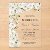 Invitacion de boda de flor hortensia acryl uitnodigingen (Voorkant)
