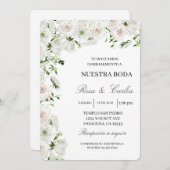 Invitacion de boda de flor hortensia kaart (Voorkant / Achterkant)