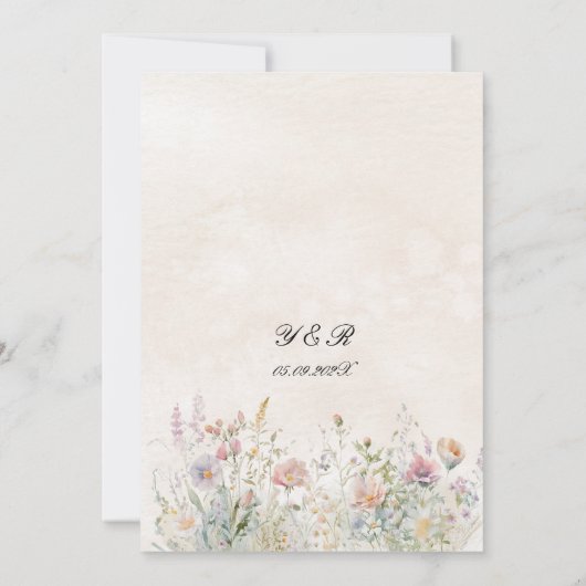 Invitacion de boda de flor silvestre kaart (Achterkant)