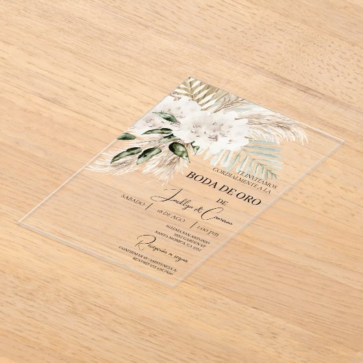 Invitación de boda de oro acryl uitnodigingen (Laagn)