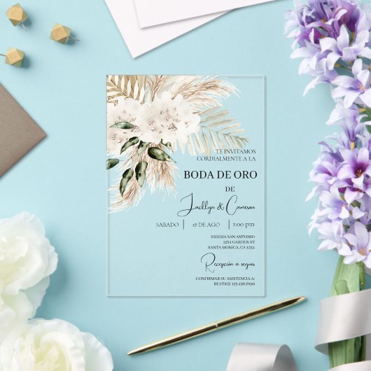 Invitación de boda de oro acryl uitnodigingen (Insitu (Huwelijk))