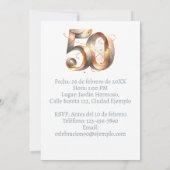 Invitación de boda de oro de 50 años con foto kaart (Achterkant)