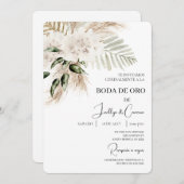 Invitación de boda de oro kaart (Voorkant / Achterkant)