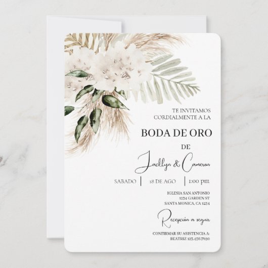 Invitación de boda de oro kaart (Voorkant)