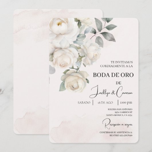 Invitación de boda de oro kaart (Voorkant / Achterkant)