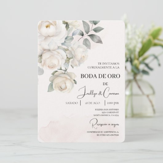 Invitación de boda de oro kaart (Staand voorkant)