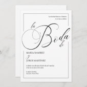 Invitacion de Boda_Elegant Spain Wedding Kaart (Voorkant / Achterkant)