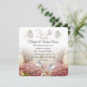 invitación de boda elegante con palomas kaart (Staand voorkant)