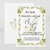 Invitación de Boda  Elegante Dorado Kaart (Voorkant / Achterkant)