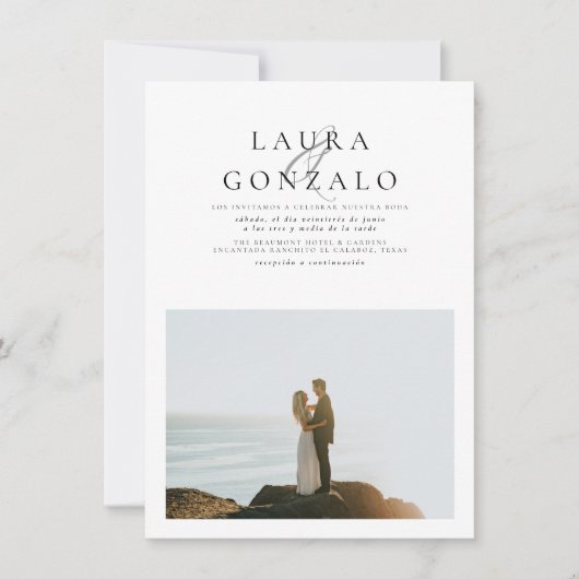 Invitación de Boda Elegante y Sencilla Kaart (Voorkant)