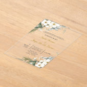 Invitacion de boda en espanol con flor blanca acryl uitnodigingen (Laagn)