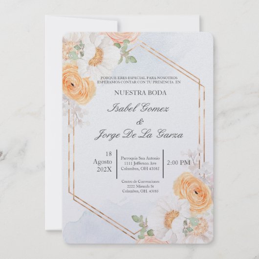 Invitacion de boda en espanol team primavera kaart (Voorkant)