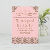 Invitacion de Boda en español/Wedding Invitation Kaart (Staand voorkant)