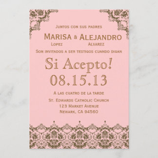 Invitacion de Boda en español/Wedding Invitation Kaart