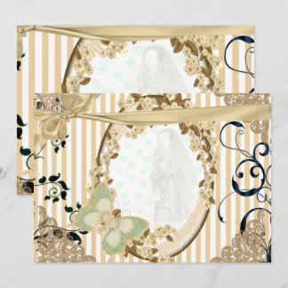Invitación de boda espejo antiguo color tostado kaart