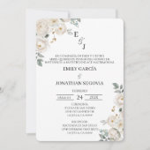 Invitación de boda flor blanca  kaart (Voorkant)
