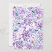 Invitación de Boda “Flores en Tono Lila” Kaart (Achterkant)