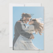 Invitación de Boda Foto Descolorida Caligrafía Kaart (Voorkant)