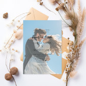 Invitación de Boda Foto Descolorida Caligrafía Kaart