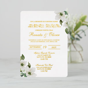 Invitación de boda gouden folie uitnodiging