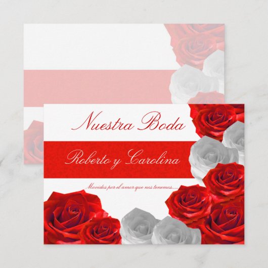 Invitación de Boda Kaart (Voorkant / Achterkant)