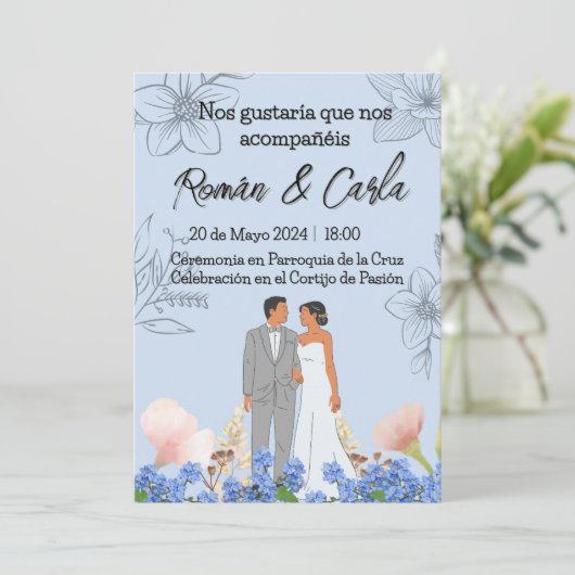 Invitación de Boda Kaart (Staand voorkant)