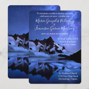 Invitacion de Boda Noche Estrellada en la Montaña Kaart