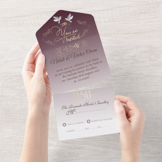 invitación de boda personalizada con anillos all in one uitnodiging (Afscheurbaar)