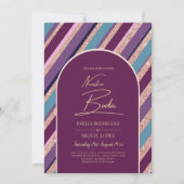 Invitación de boda púrpura turquesa oro Spaans Kaart (Voorkant)