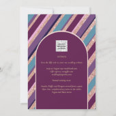 Invitación de boda púrpura turquesa oro Spaans Kaart (Achterkant)