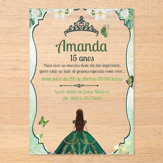 INVITACION DE BODA / QUINCEAÑERA EN ACRILICO DE 5X ACRYL UITNODIGINGEN (Voorkant)
