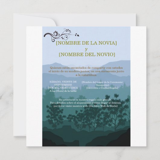 Invitación de Boda Rústica Elegante (Voorkant)
