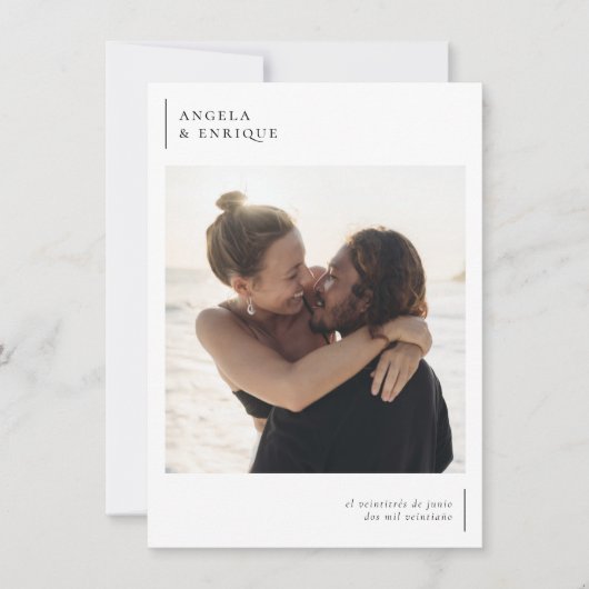 Invitación de Boda Simple y Moderna Kaart (Voorkant)