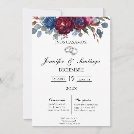 Invitación de boda tema jewel  kaart (Voorkant)