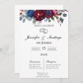 Invitación de boda tema jewel  kaart (Voorkant / Achterkant)