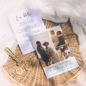 Invitación de Boda Todo en Uno Elegante 3 Fotos Kaart