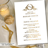 Invitacion De Boda Todo Incluido de Metal Dorado Folie Uitnodiging