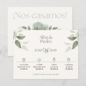 Invitación de Bodas Feestdagenkaart (Voorkant / Achterkant)