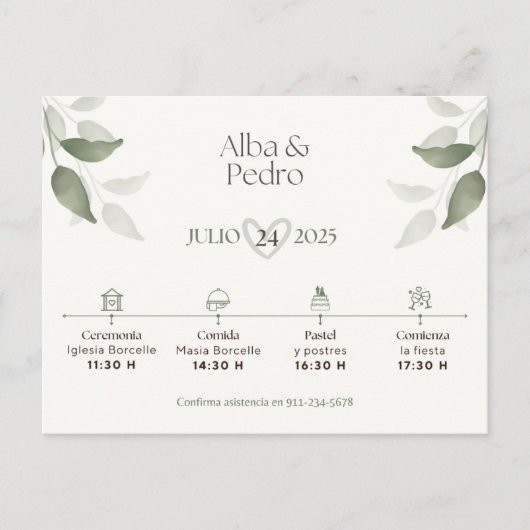 Invitación de Bodas Feestdagenkaart (Voorkant)