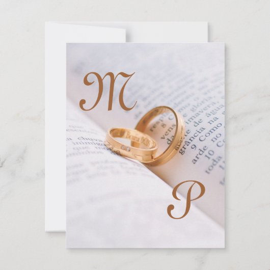 Invitacion de bodas Simple con anillos Aankondiging (Achterkant)