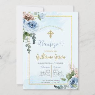 Invitación de boho para bautismo kaart