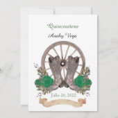 Invitación de Charro Huapango Quinceanera, Green Kaart (Achterkant)