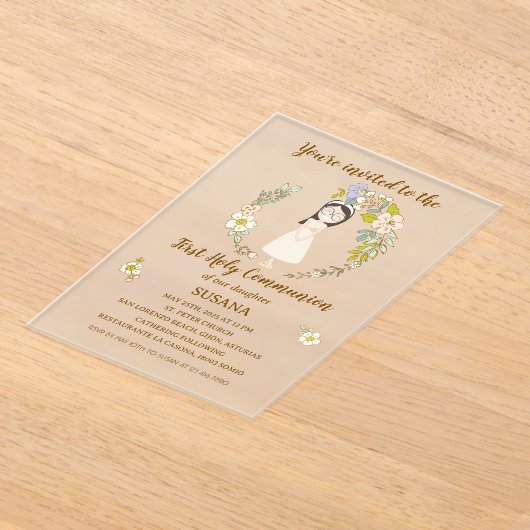 Invitación de Comunión sobre acrílico SUSANA Acryl Uitnodigingen (Laagn)