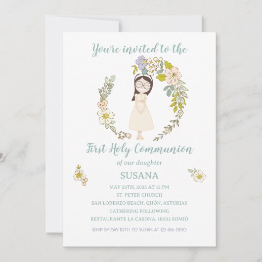 Invitación de Comunión SUSANA Kaart (Voorkant)